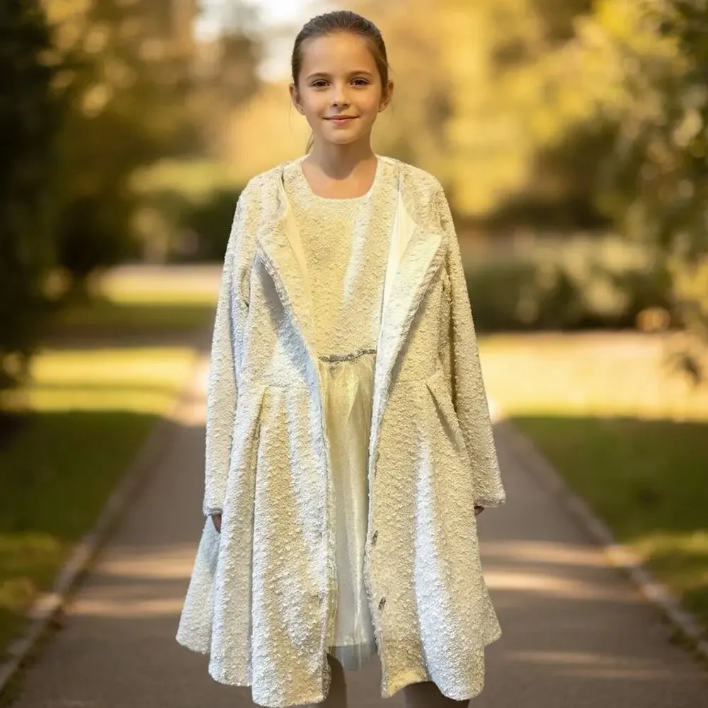 Nanette Kids Dress & Coat Set – Size 7/8 – Ivory Holiday/Party Outfit